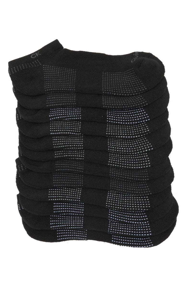 Calvin Klein 6-Pack Cushioned No-Show Socks, Main, color, Black