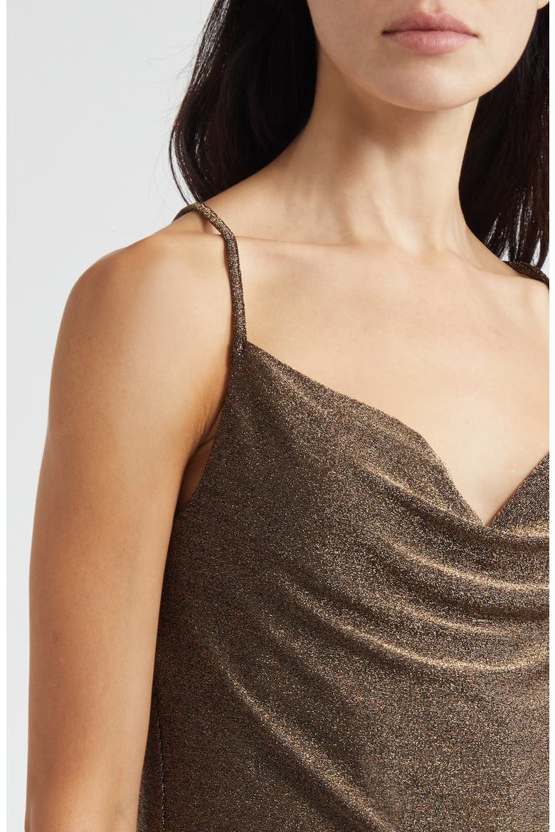 Carla Metallic Cowl Neck Camisole, Alternate, color, GOLD KNIT