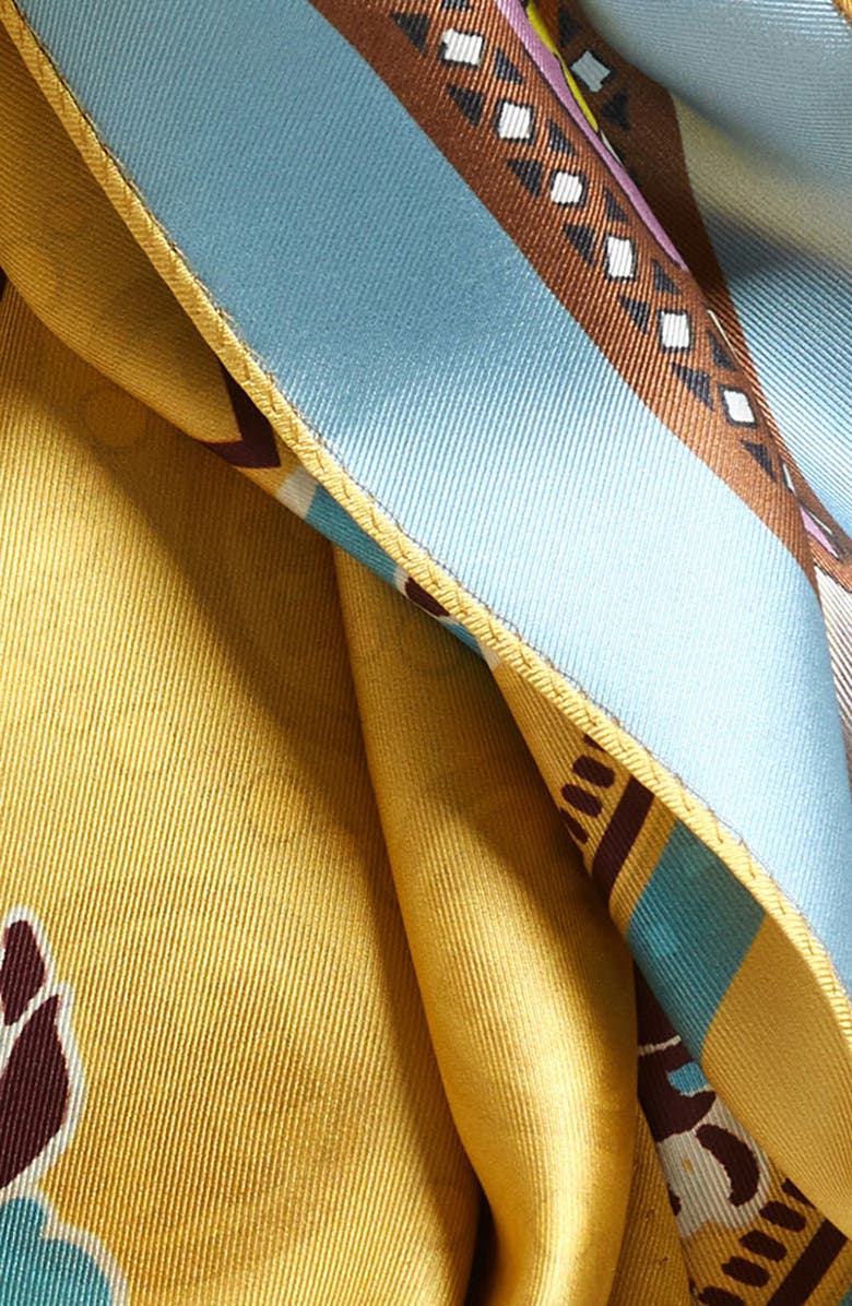 Tory Burch Floral Medallion Reversible Silk Square Scarf, Alternate, color,