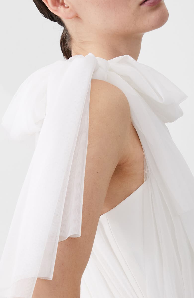 French Connection Whisper One-Shoulder Tulle Minidress, Alternate, color, Summer White