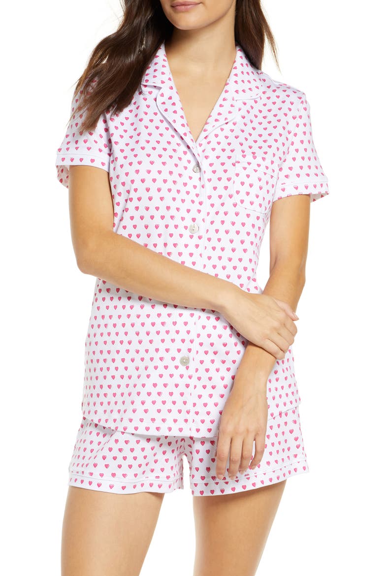 Heart Short Pajamas, Main, color, PINK