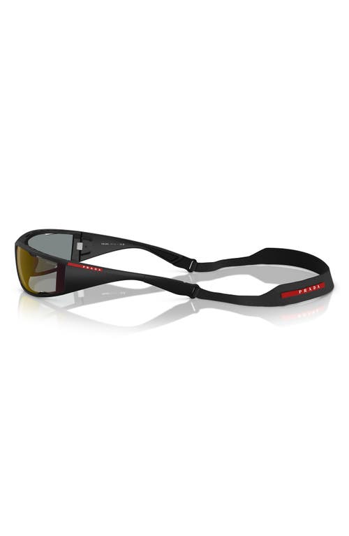 Prada Linea Rossa 85mm Rectangular Sunglasses In Matte Black