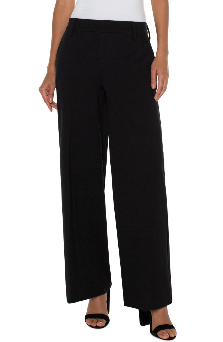 Liverpool Los Angeles Kelsey Wide Leg Knit Trousers, Main, color, Black