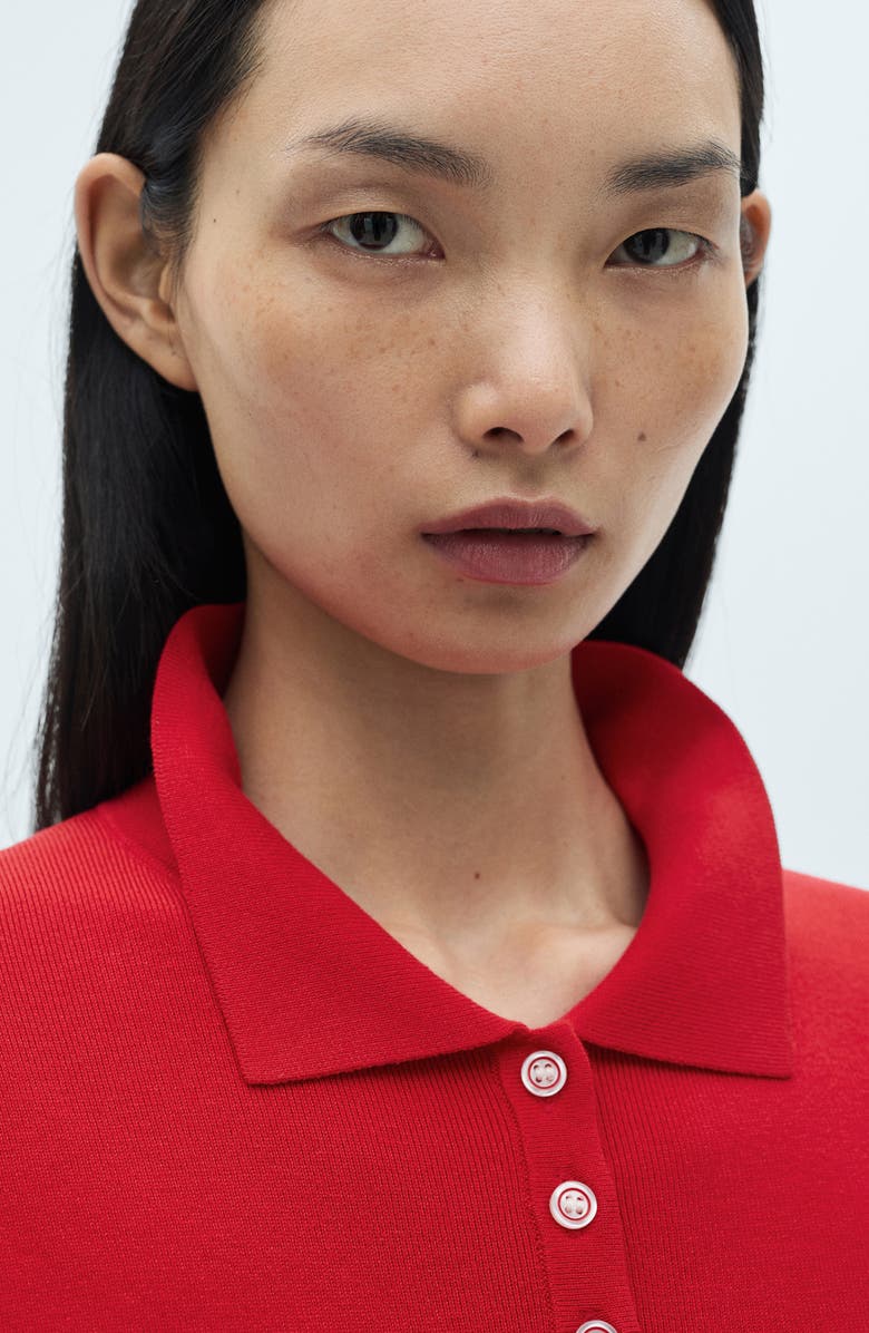 MANGO Crop Polo Sweater, Alternate, color,