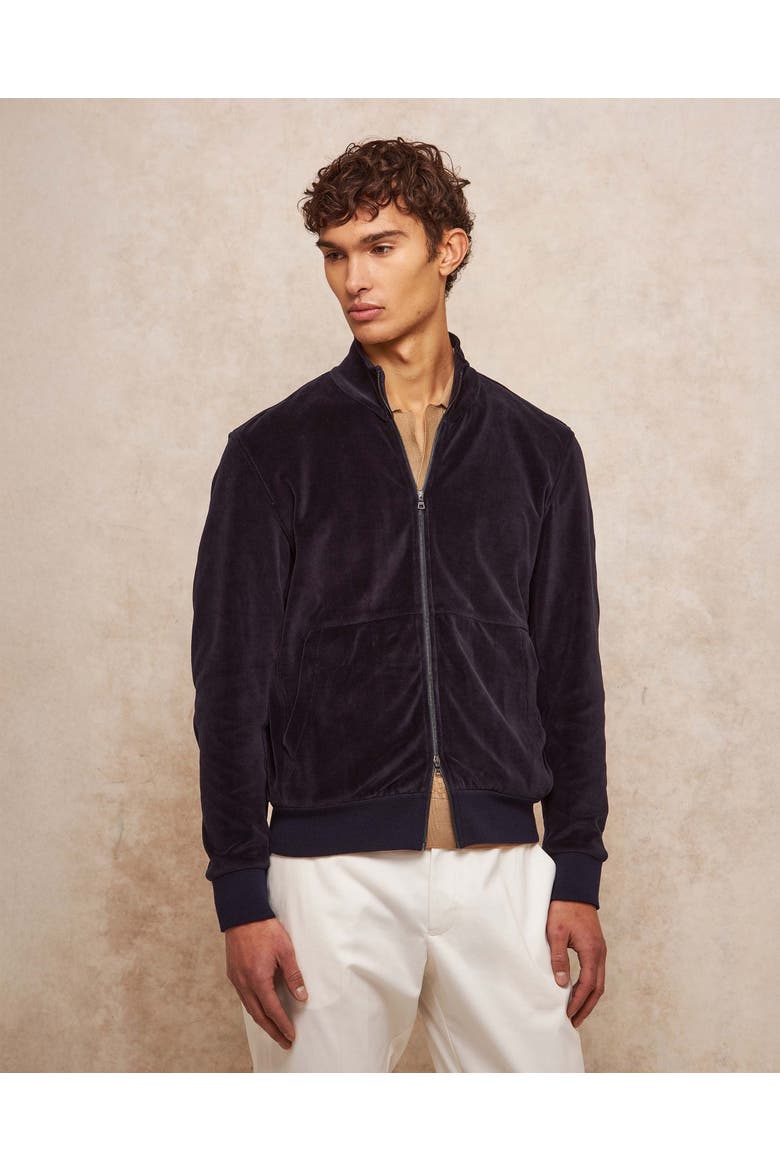 Cassian Velour Classic-Fit Sweatshirt, Alternate, color, NIGHT IRIS