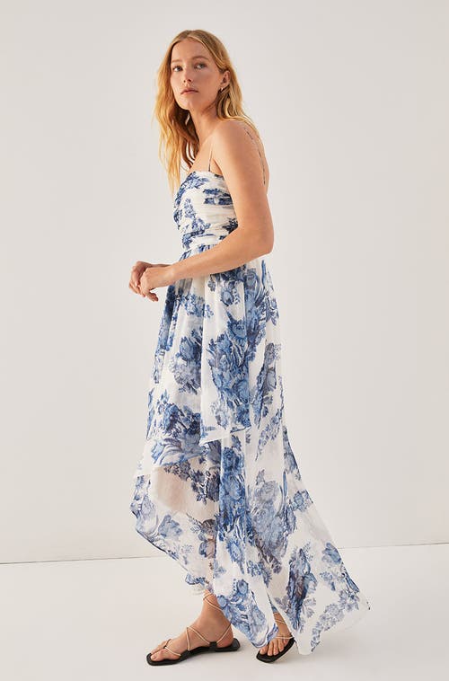 REBECCA TAYLOR REBECCA TAYLOR ROSARIUM FLEUR SILK LINEN MAXI DRESS