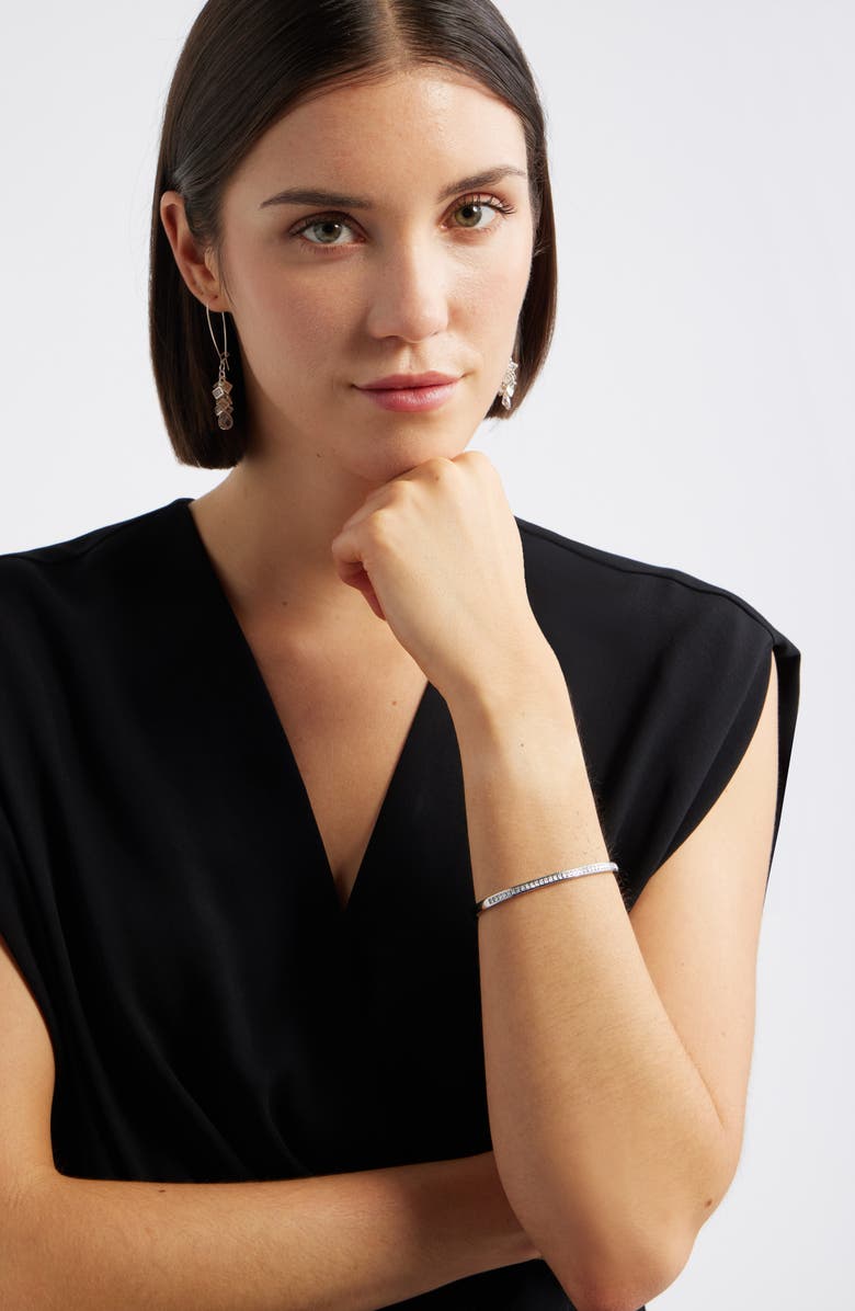 Nordstrom Cubic Zirconia Hinge Bangle, Alternate, color, Clear- Silver