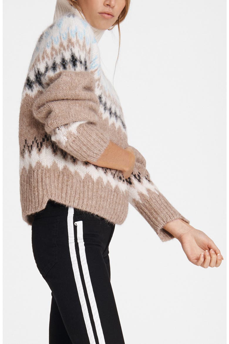 Fran Fair Isle Turtleneck Sweater, Alternate, color, OATMEAL