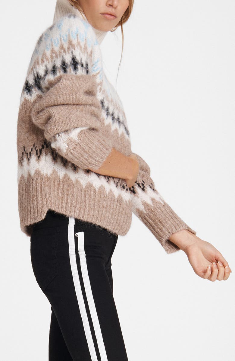 rag & bone Fran Fair Isle Turtleneck Sweater, Alternate, color, 