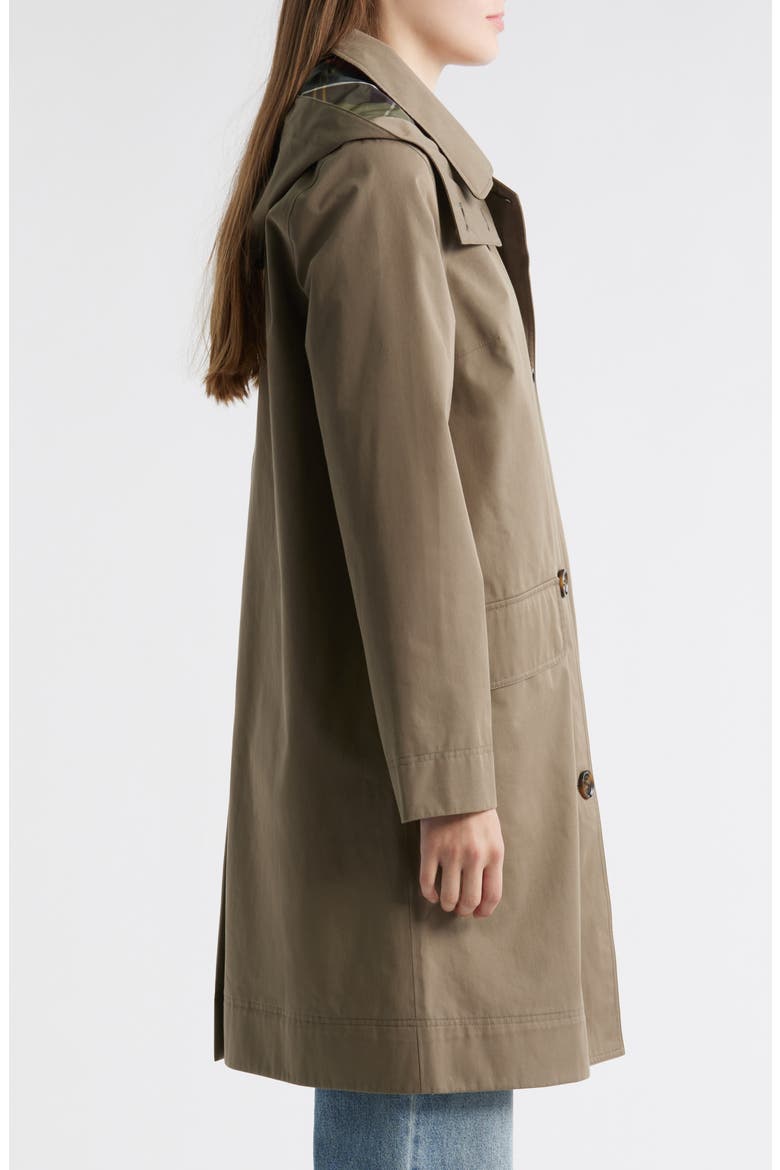 Hebrides Longline Waterproof Jacket with Removable Hood, Alternate, color, WINTER MOSS