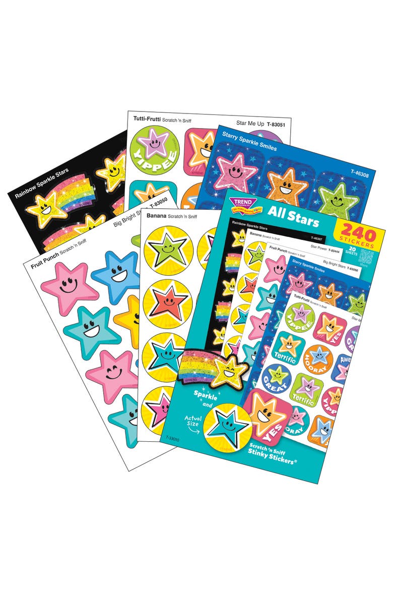 Scratch 'N Sniff All Stars, 240 Count Scented Stickers, Alternate, color, Multicolored