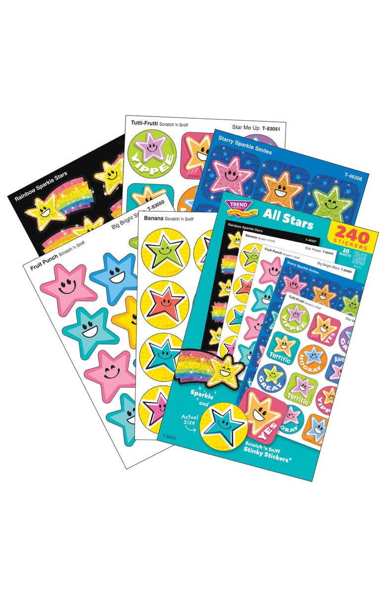 TREND Scratch 
N Sniff All Stars, 240 Count Scented Stickers, Alternate, color, Multicolored