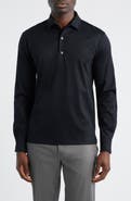 Aurélien Mercerized Cotton Long Sleeve Polo