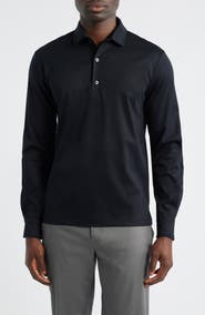 Aurélien Mercerized Cotton Long Sleeve Polo
