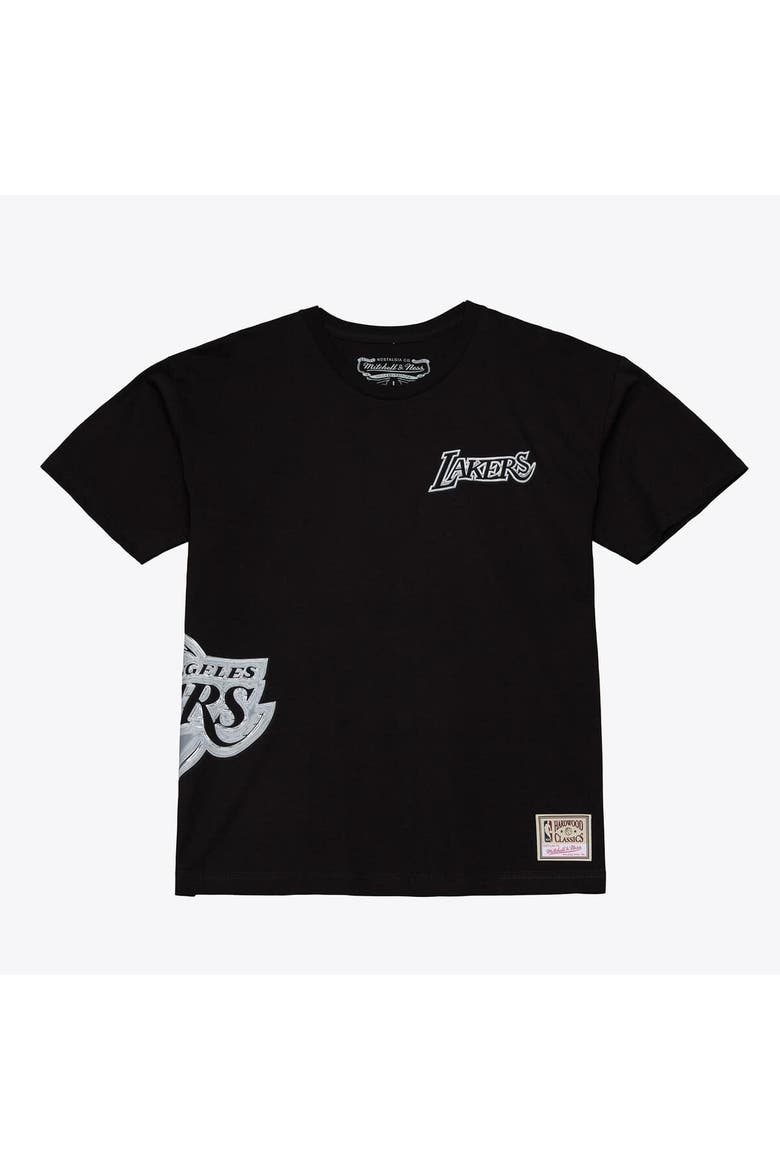 Men's Mitchell & Ness Black Los Angeles Lakers Chrome Heritage T-Shirt, Main, color, Black
