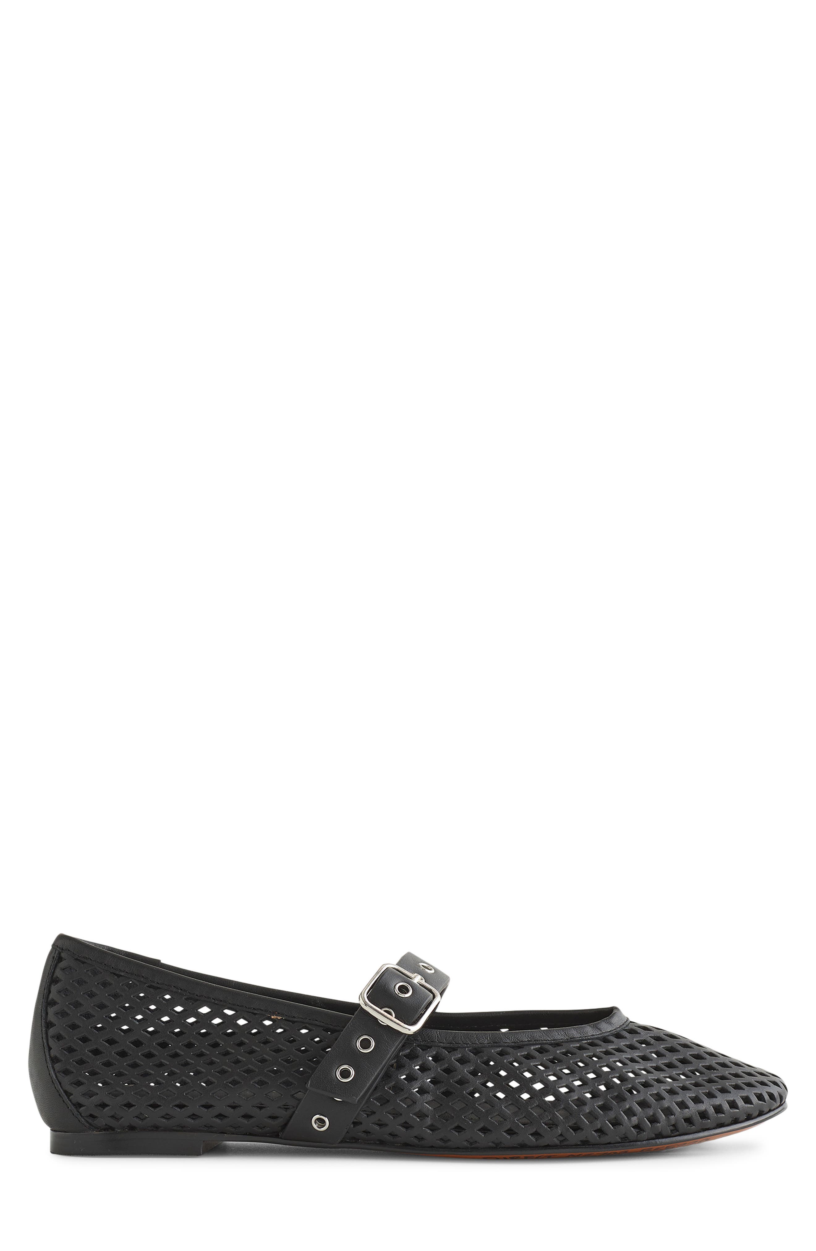Madewell The Remy Perforated Mary Jane Flat, Main, color, True Black