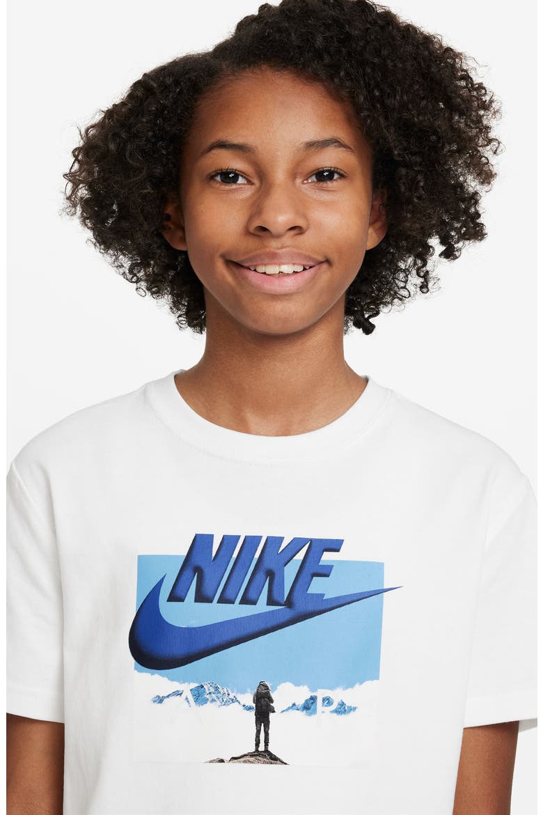 Kids' Sportswear Cotton Graphic T-Shirt, Alternate, color, WHITE