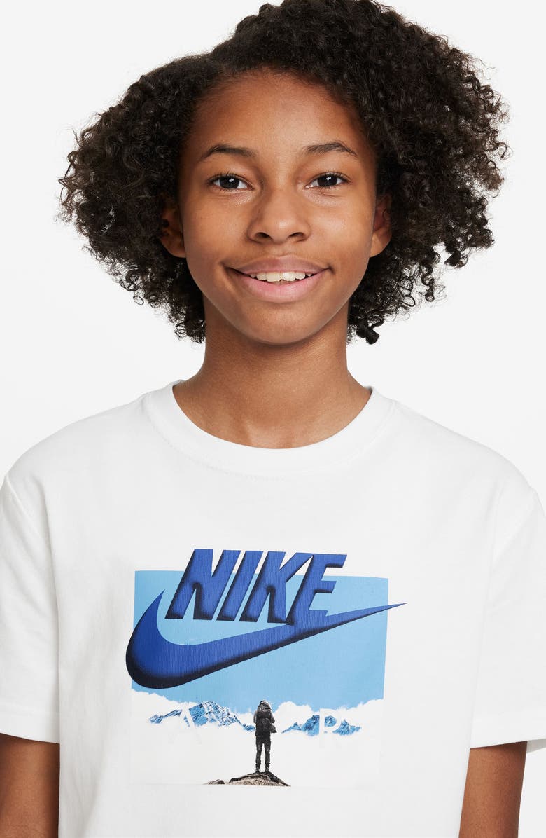 Nike Kids' Sportswear Cotton Graphic T-Shirt, Alternate, color, White