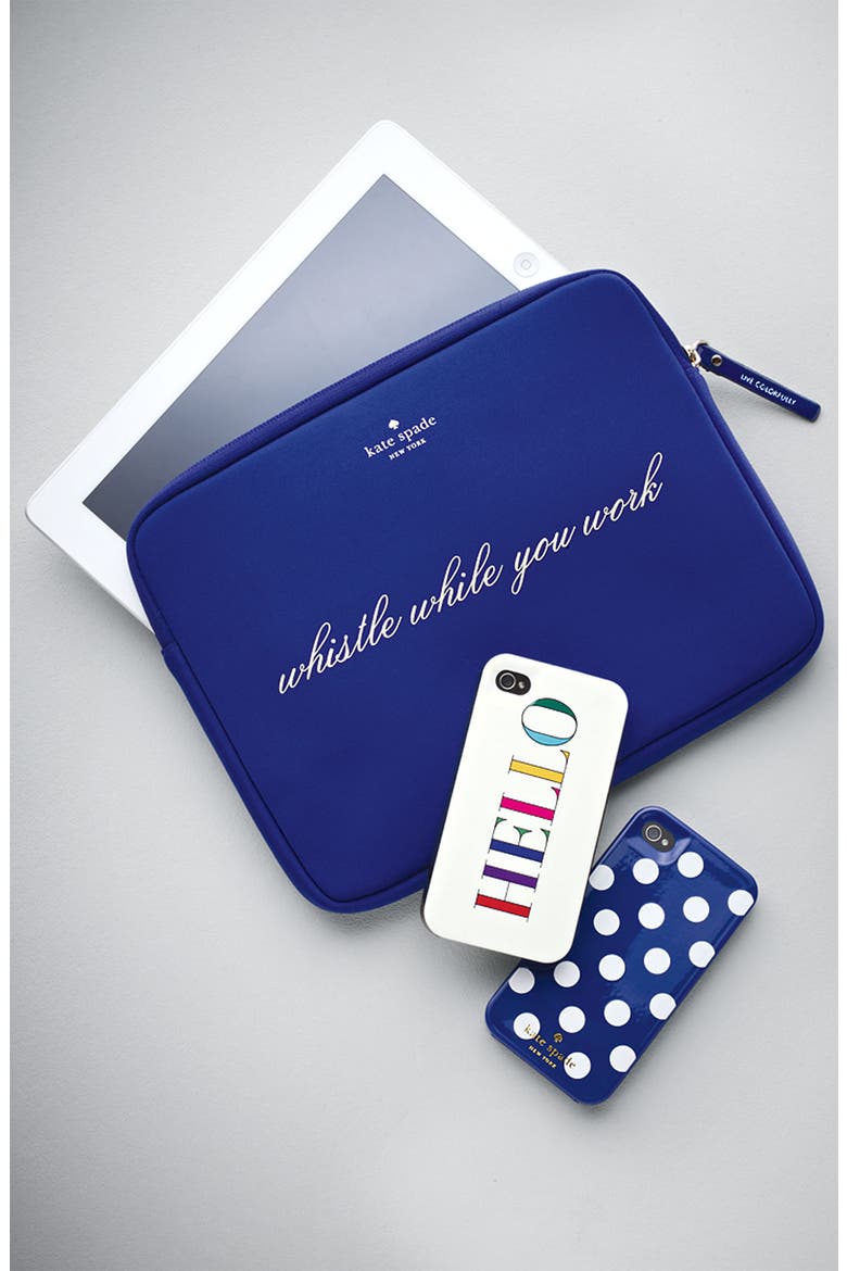 'whistle while you work' iPad sleeve, Alternate, color, COBALT