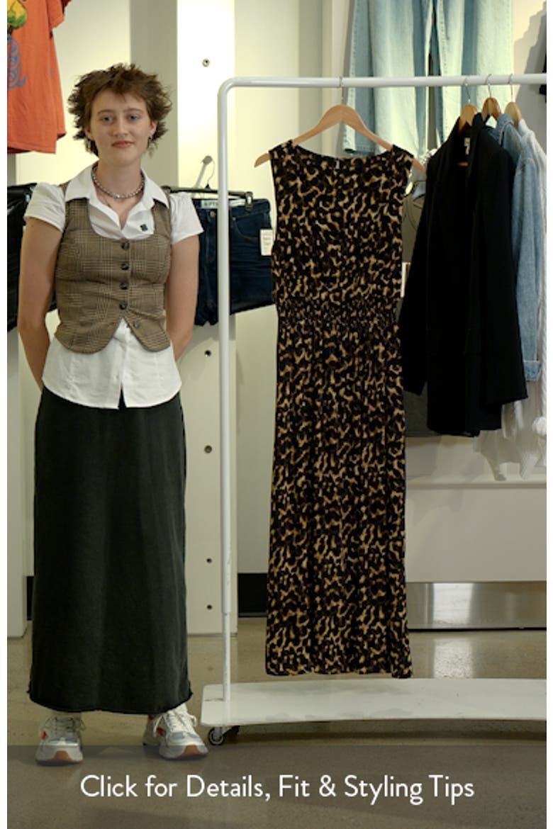 Leopard Smocked Waist Maxi Dress video