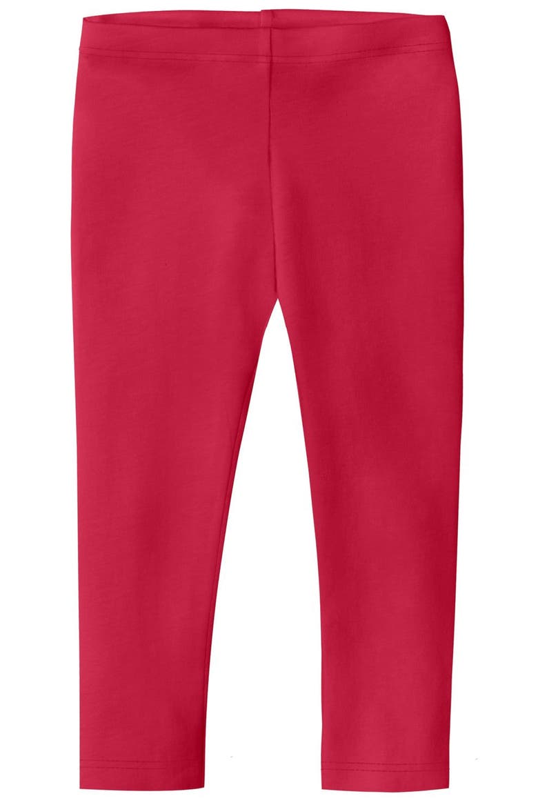 Baby Girls 100% Soft Cotton Capri Leggings, Alternate, color, Candy Apple