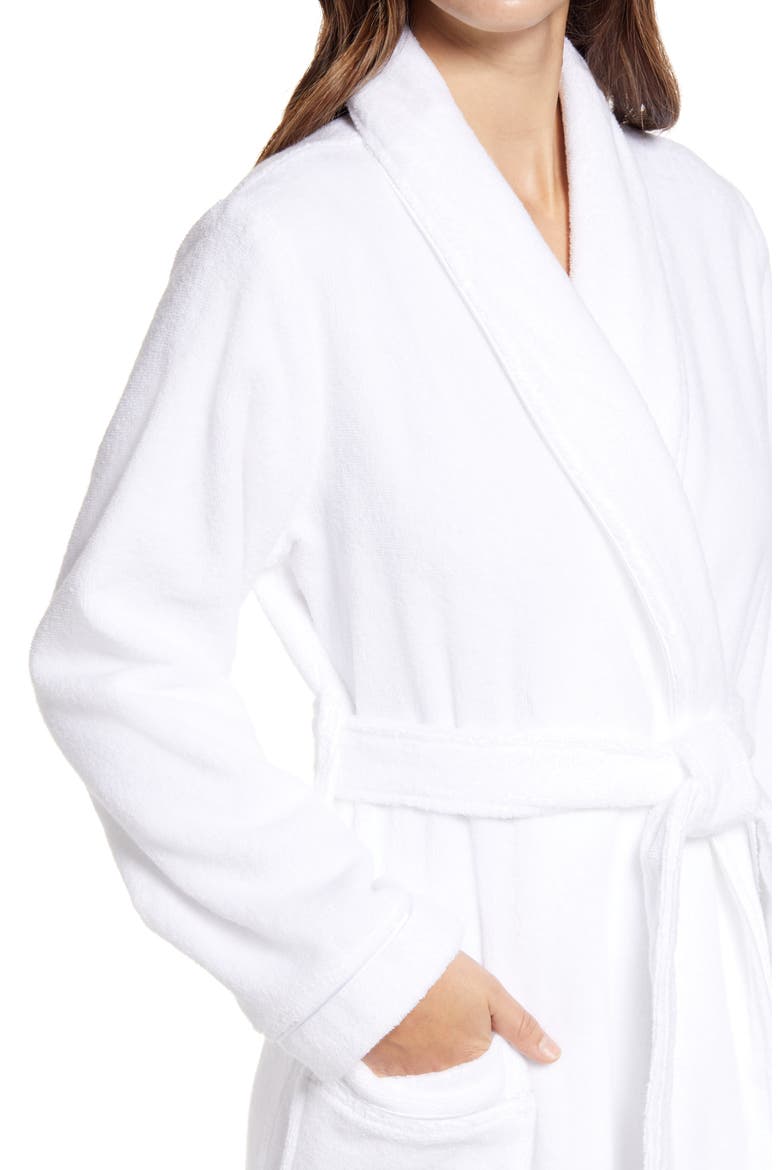 Hydro Cotton Terry Robe, Alternate, color, WHITE