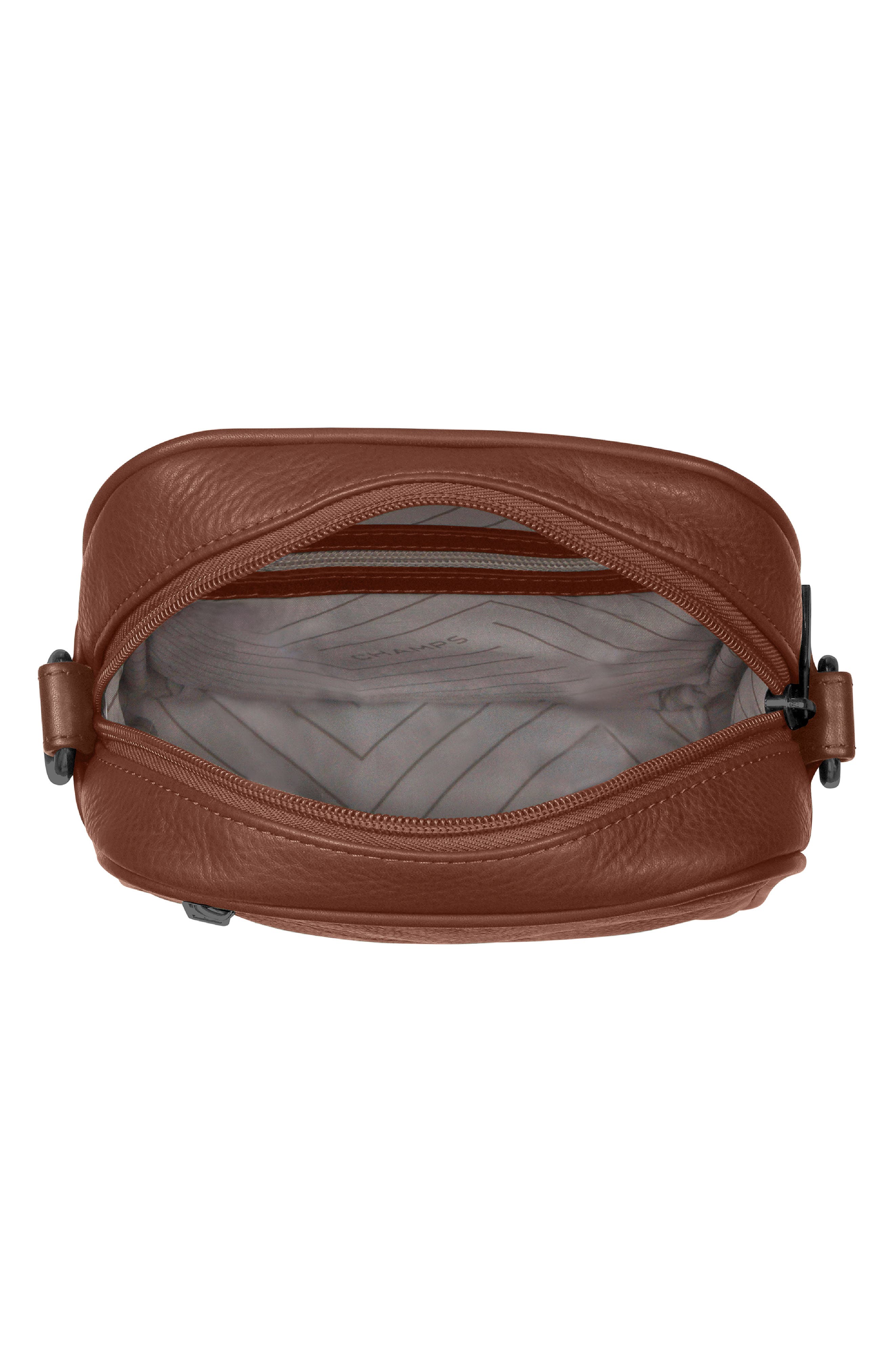 CHAMPS Onyx Leather Vertical Crossbody Bag, Alternate, color, Brown