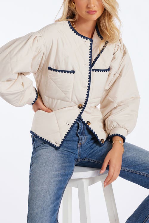 Bishop + Young Brooklyn Whipstitch Quilted Jacket In White