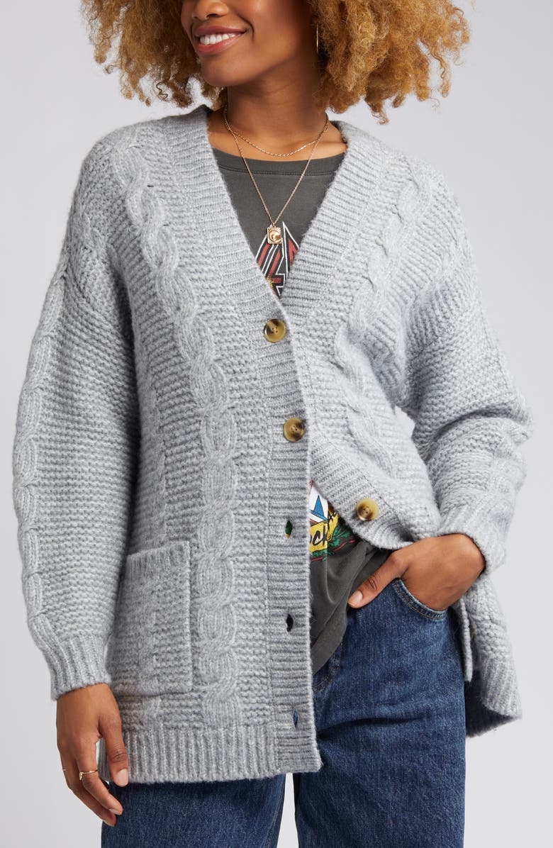 BP. V-Neck Oversize Cardigan, Alternate, color, 