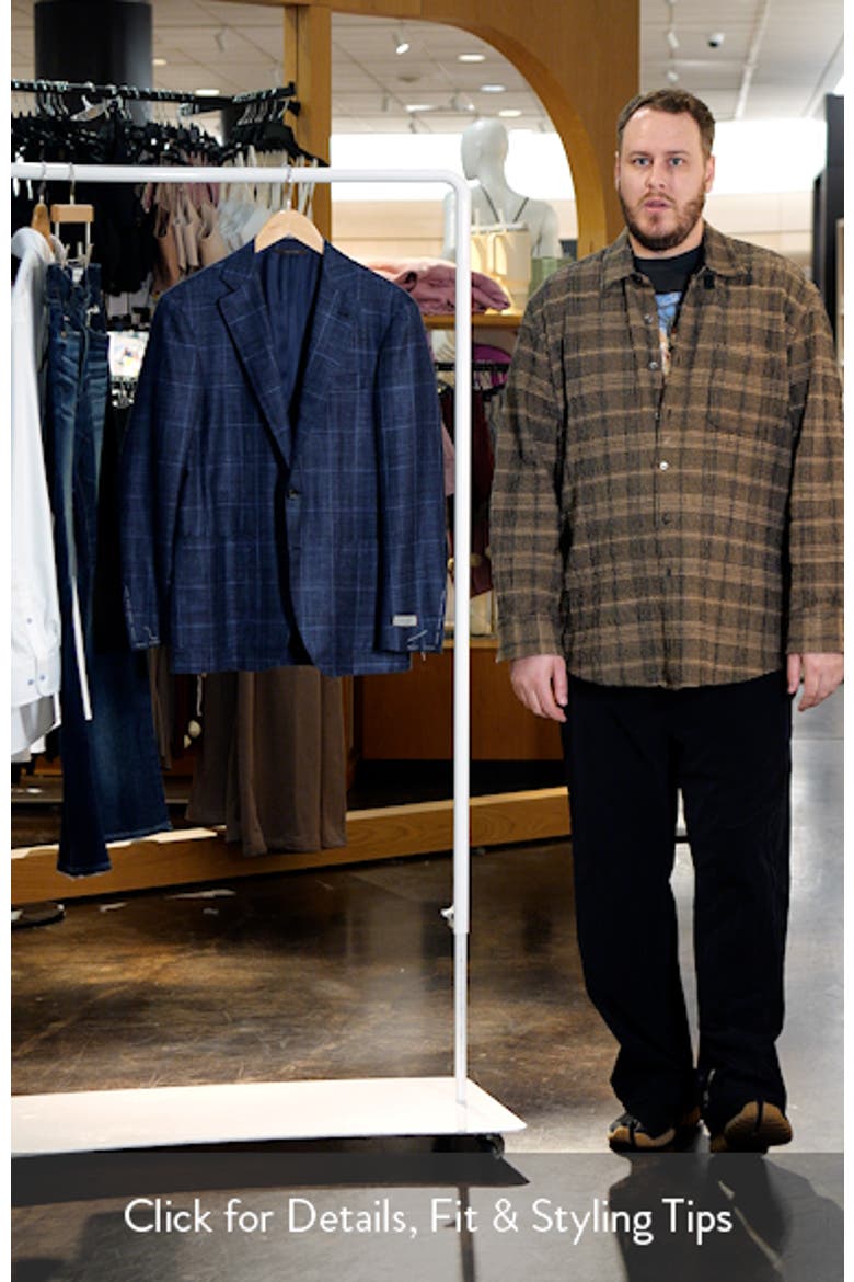 Kei Trim Fit Plaid Wool, Silk & Linen Sport Coat video