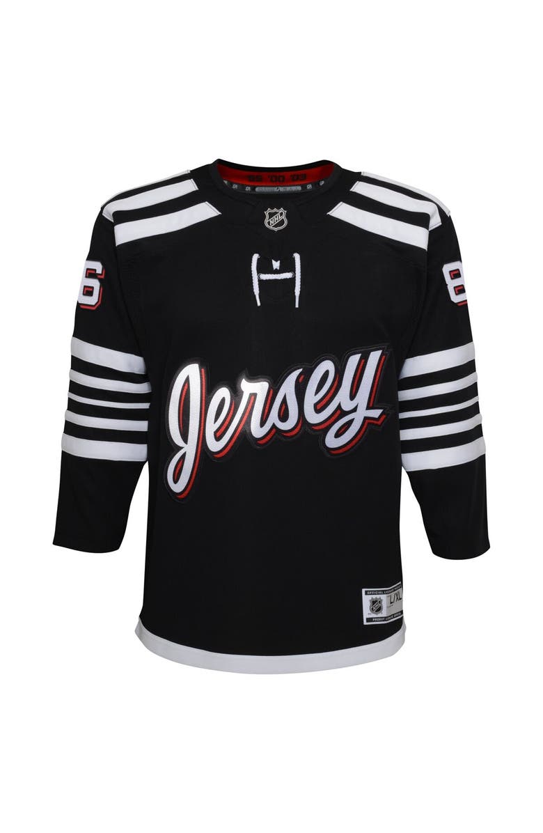 Outerstuff Youth Jack Hughes Black New Jersey Devils Alternate Premier Player Jersey, Alternate, color, Black