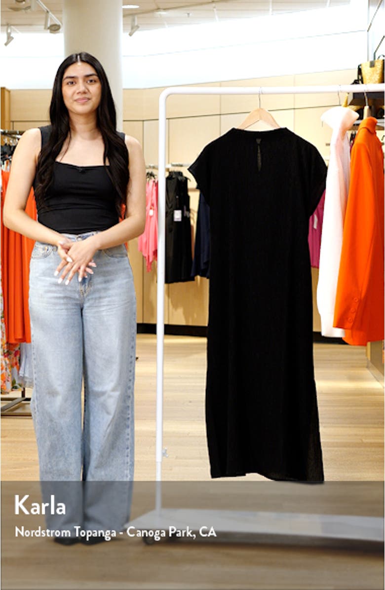 Textured Mock Neck Midi Dress, sales video thumbnail