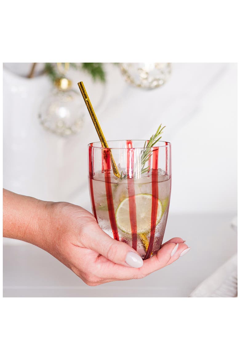 Nuovo Stripe Tall Tumbler, Alternate, color, RED