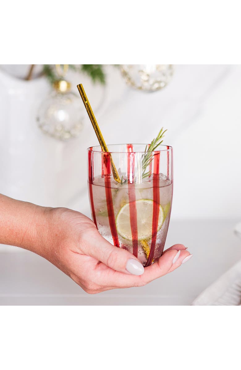 VIETRI Nuovo Stripe Tall Tumbler, Alternate, color, Red
