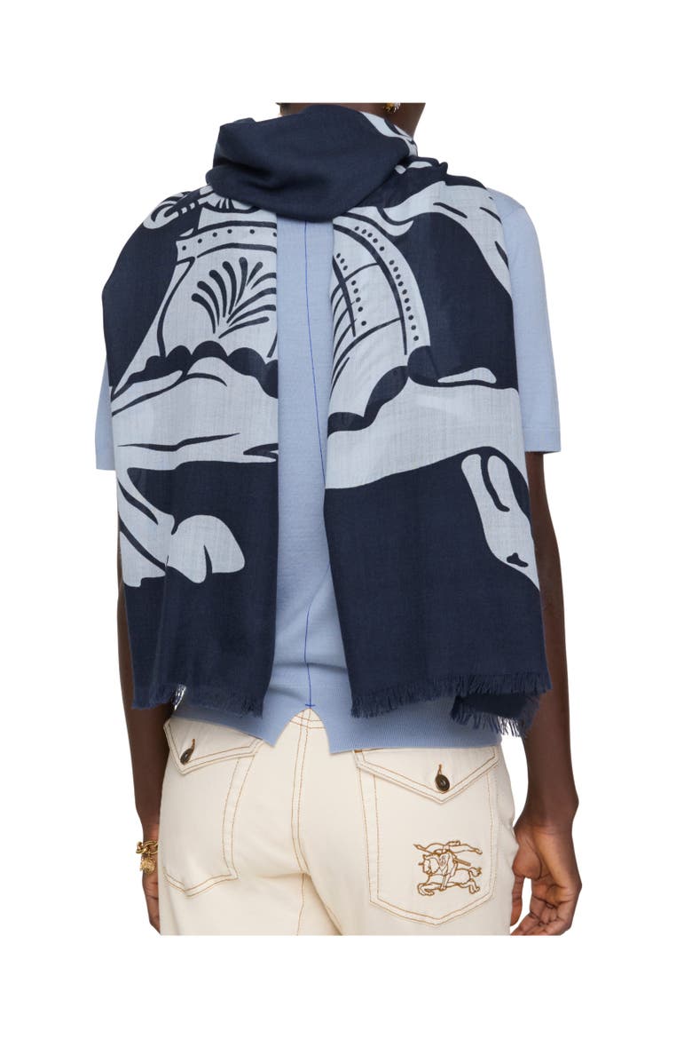 Wide Knight Wool Scarf, Alternate, color, Bank blue