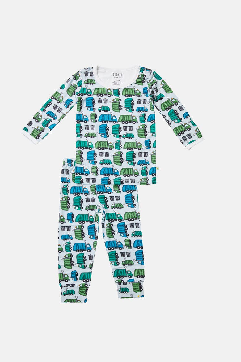 Long Sleeve Pajama Set - Garbage Trucks, Alternate, color, Garbage Trucks