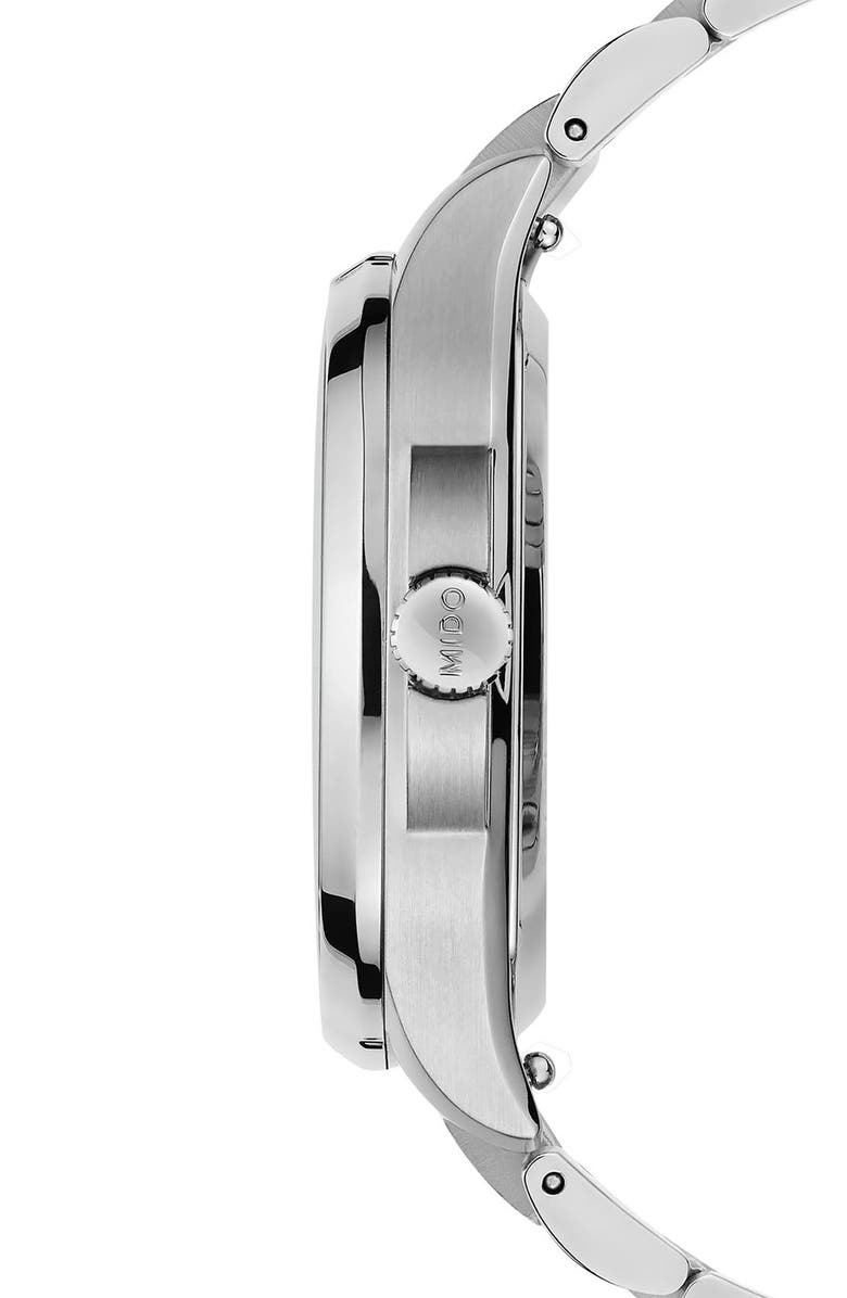 MIDO Multifort Diamond Square Automatic Bracelet Watch, 35mm, Alternate, color, Blue Mother Of Pearl