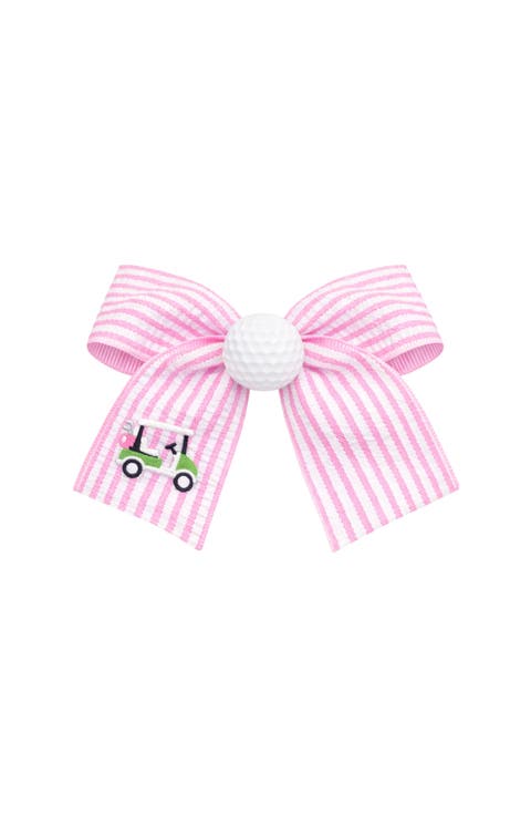 Golf Ball Seersucker Hair Bow (Toddler, Little Kid)