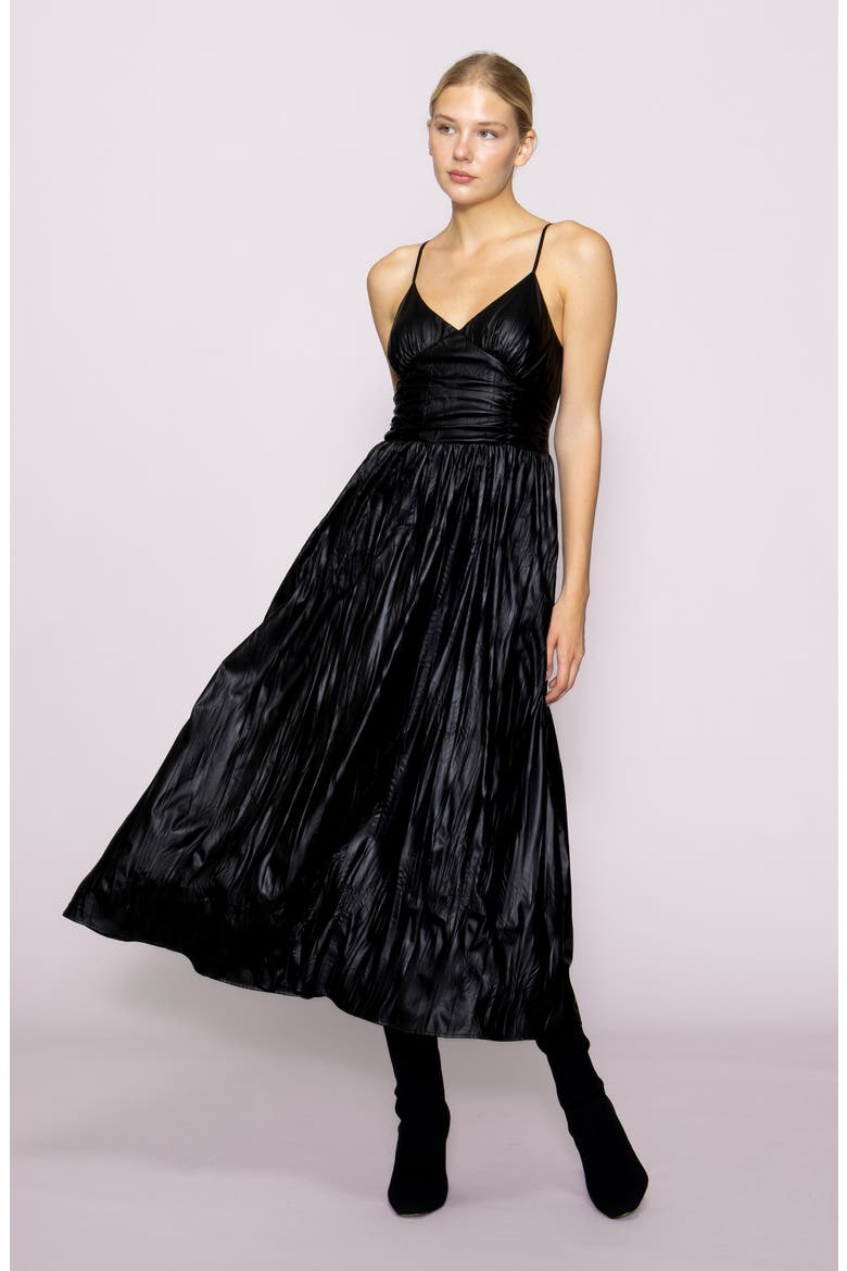 Faux Leather Dress, Alternate, color, BLACK SOLID