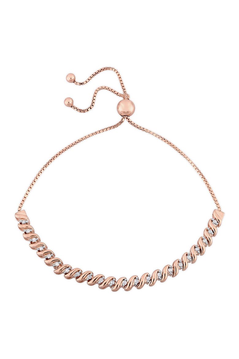 Rose Plated Sterling Silver Diamond Bracelet - 0.25 ctw, Main, color, rose