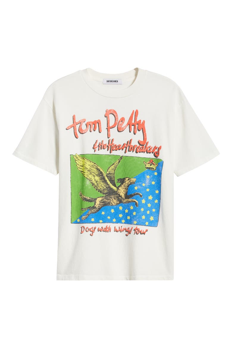 Tom Petty Dogs With Wings Cotton Graphic T-Shirt, Alternate, color, VINTAGE WHITE