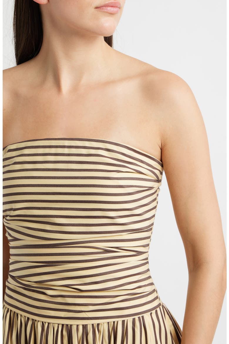 Vera Striped Strapless Cotton Maxi Dress, Alternate, color, CARMEN STRIPE-SAND CIDER