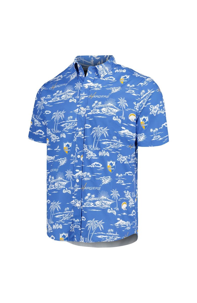 Reyn Spooner Men's Reyn Spooner Powder Blue Los Angeles Chargers Throwback Kekai Print Button-Up Shirt, Alternate, color, Powder Blue