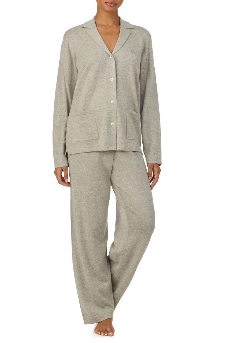 Cotton & Cashmere Pajamas, Main, color, GREY HEATHER