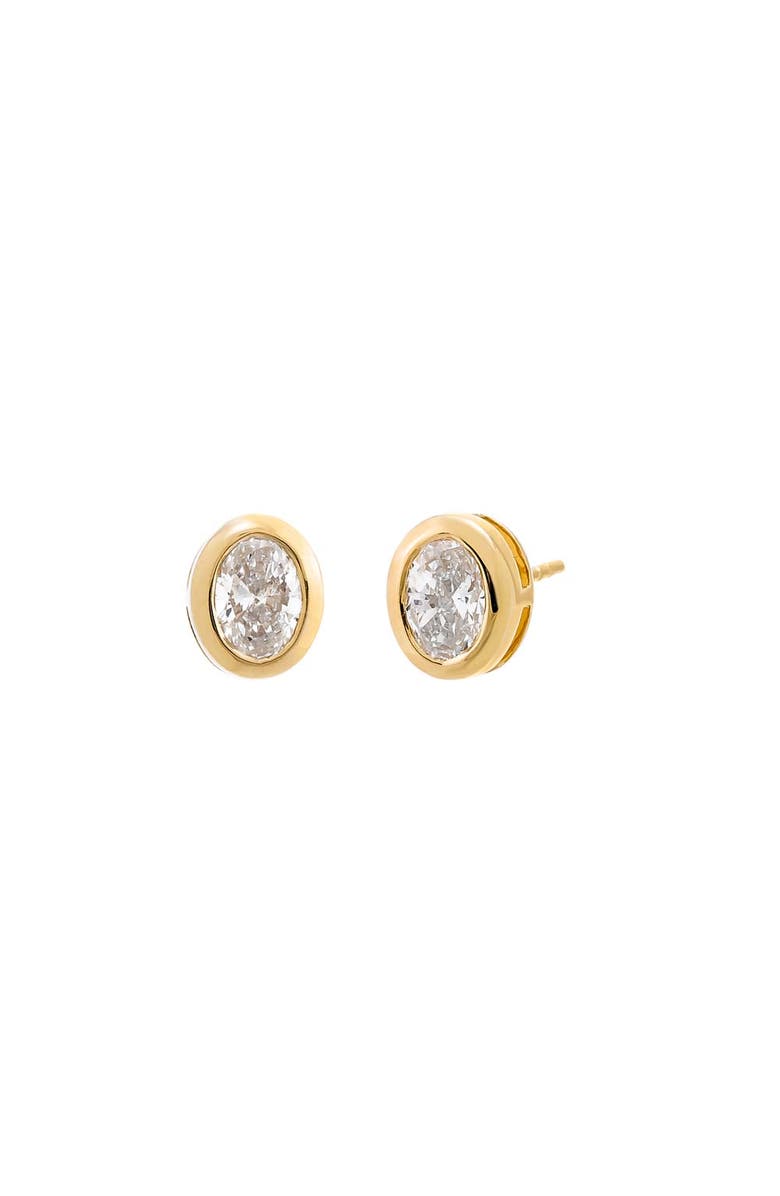 BY ADINA EDEN Lab Grown Diamond Oval Bezel Stud Earring 14K, Main, color,