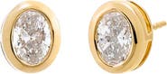 BY ADINA EDEN Lab Grown Diamond Oval Bezel Stud Earring 14K