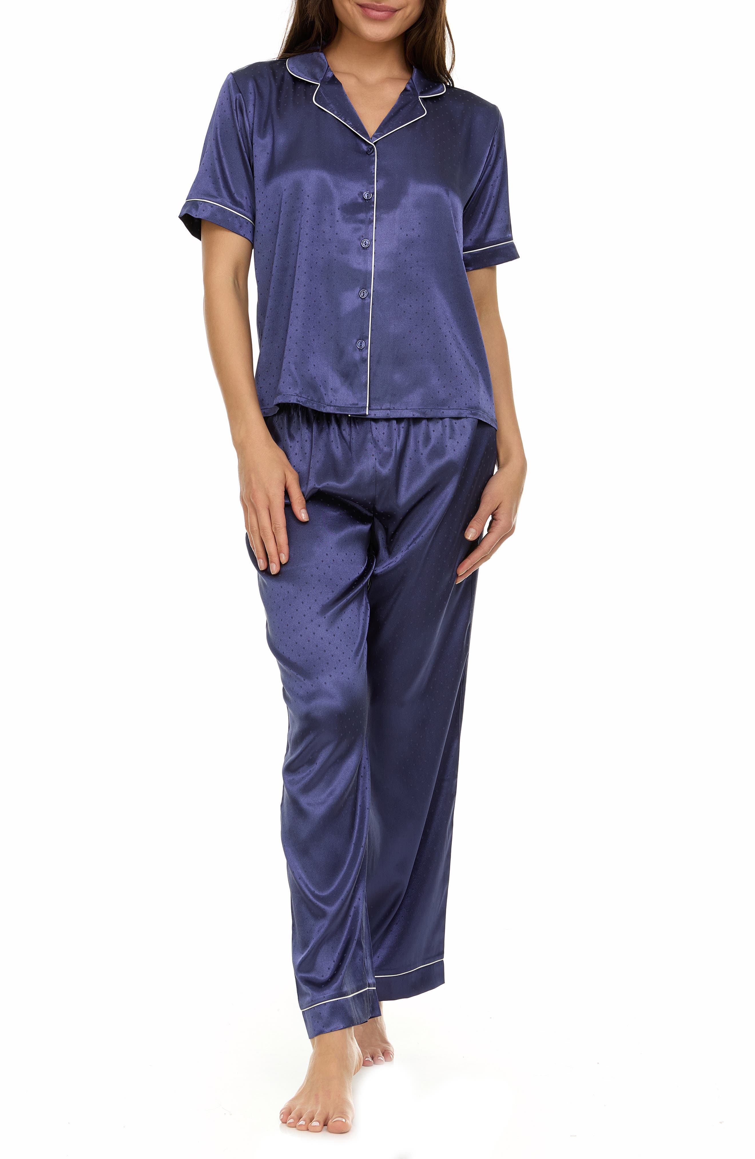 Flora By Flora Nikrooz Jamie Jacquard Satin Pajamas