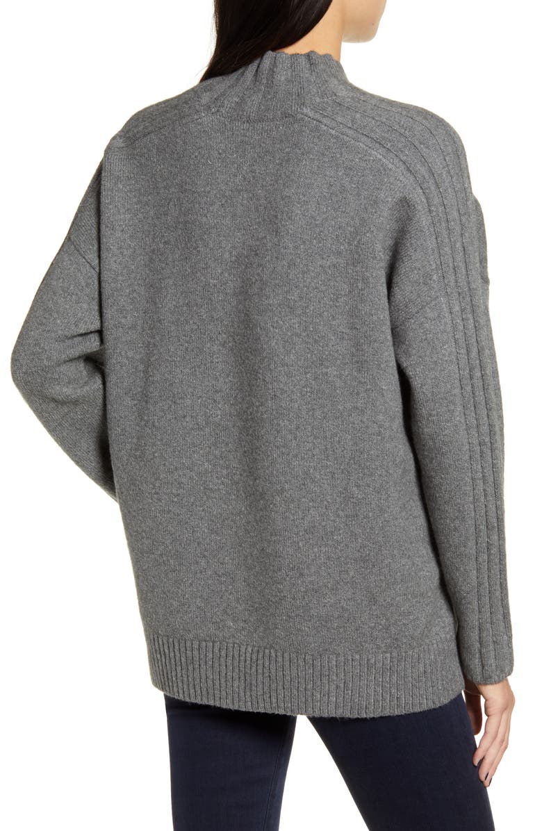 Chelsea28 Stripe Detail Mock Neck Sweater, Alternate, color, 