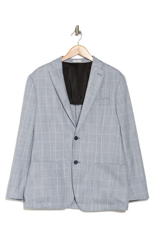 Nordstrom Rack Navy & White Windowpane Notch Collar Textured Sport Coat In Gray
