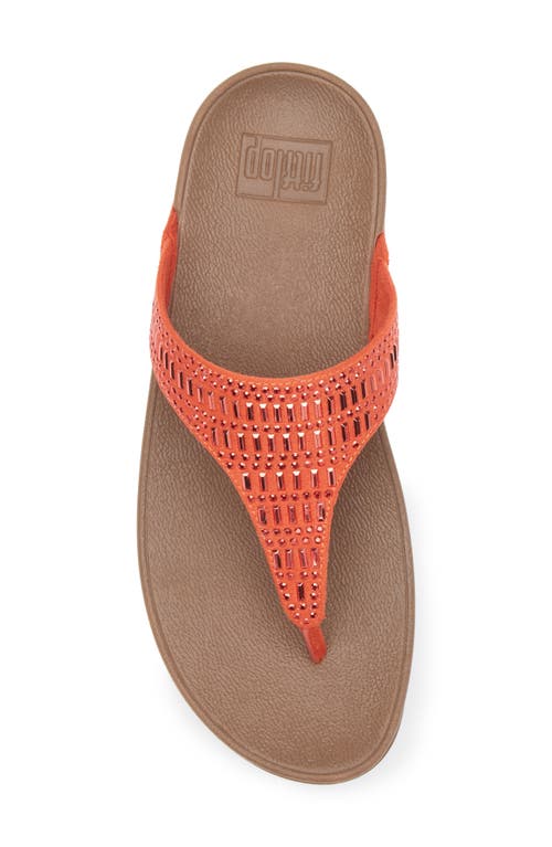 Fitflop Crystal Wedge Flip Flop In Fire Red